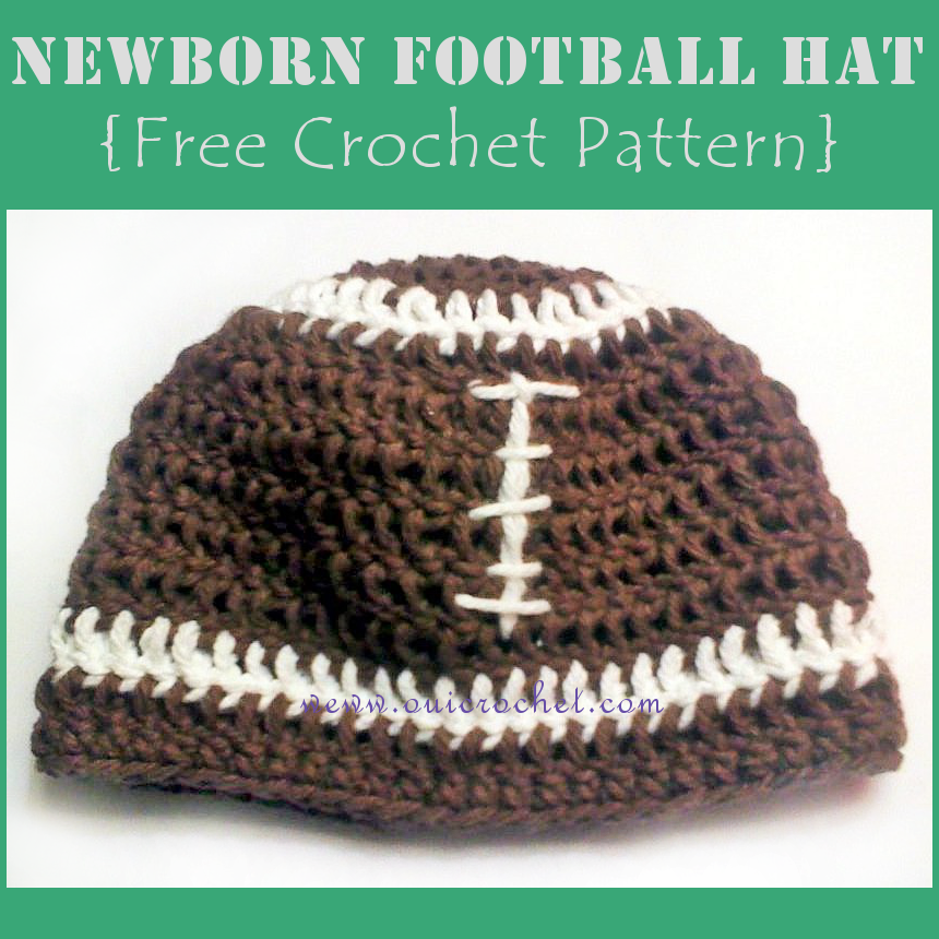 Easy All-Sizes Football Hat - PDF Crochet Pattern - StringyDingDing